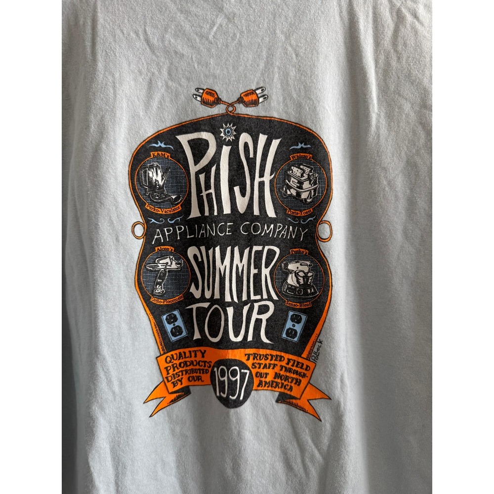 Vintage 1997 Phish Appliance Company Summer Tour Tshirt Light Blue XL Tultex View 5